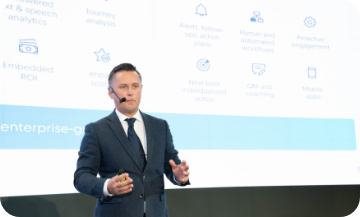 Mark Boniface on stage at EXP KSA 2025 discussing AI and the future of experience management.